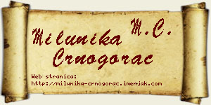 Milunika Crnogorac vizit kartica